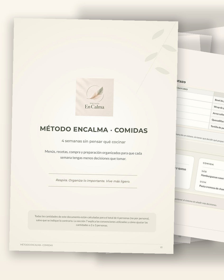 Método EnCalma Comidas: 4 semanas sin pensar qué cocinar